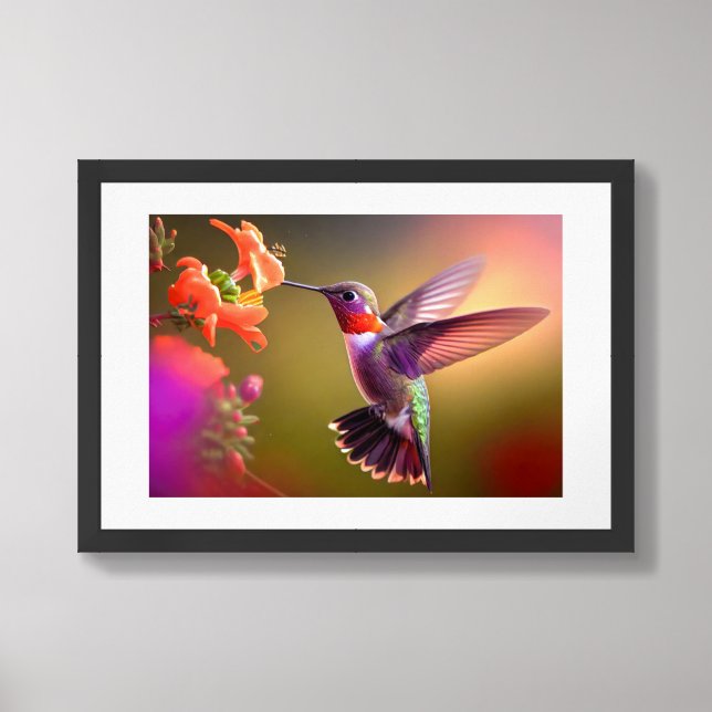 Framed Poster Art Hummingbird (Framed Front)