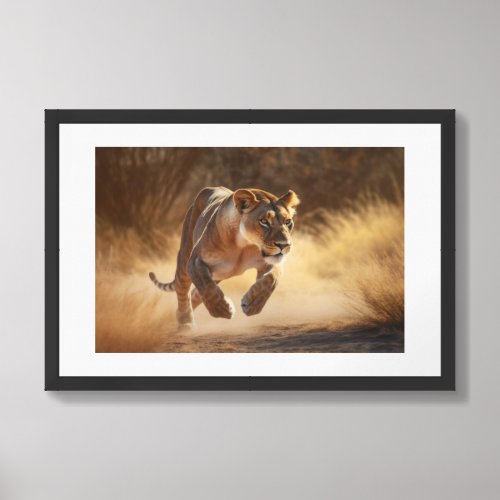 Framed Poster Art Lioness