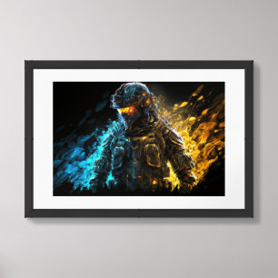 Framed Poster Art Military Person