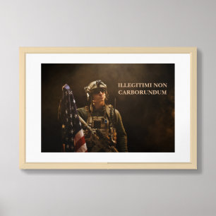 Framed Poster Art Military Soldier
