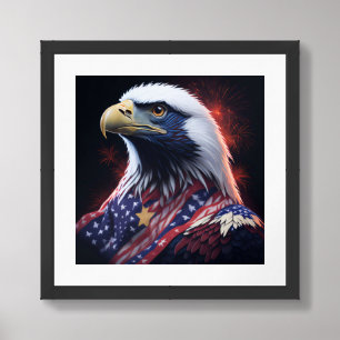 Framed Poster Art Patriotic Eagle