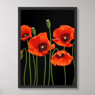 Framed Poster Art Red Poppies