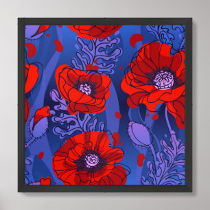 Framed Poster Art Red Poppies