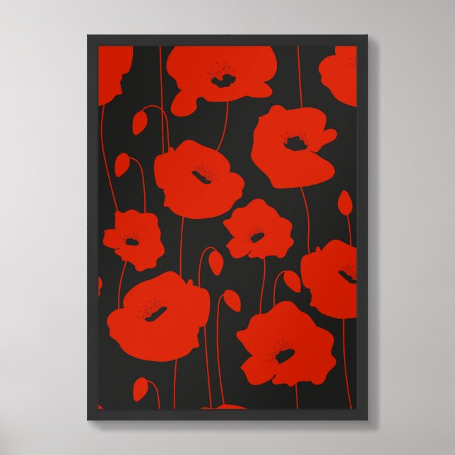 Framed Poster Art Red Poppies (Framed Front)