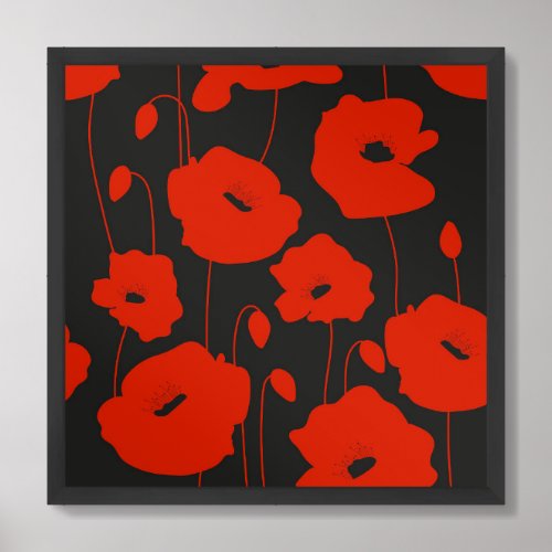 Framed Poster Art Red Poppies