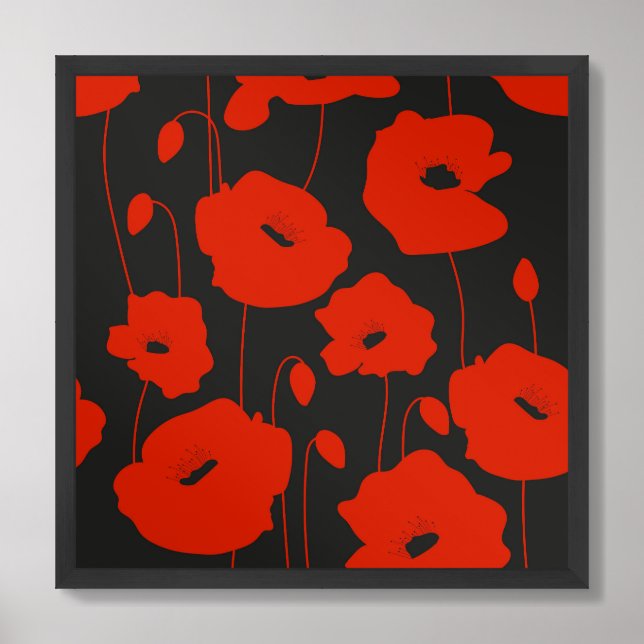 Framed Poster Art Red Poppies (Framed Front)