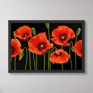 Framed Poster Art Red Poppies