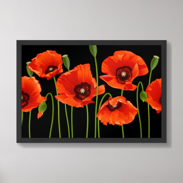 Framed Poster Art Red Poppies (Framed Front)