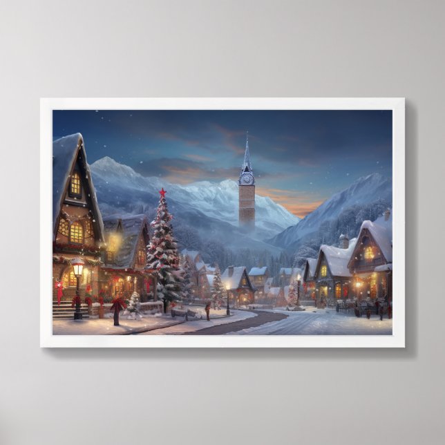 Framed Poster Art Snowy Scene (Framed Front)