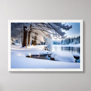 Framed Poster Art Snowy Scene