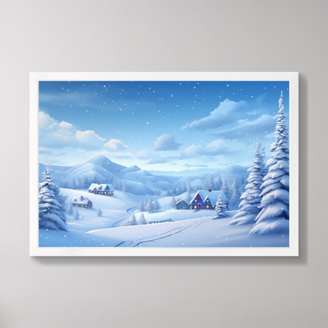 Framed Poster Art Snowy Scene (Framed Front)