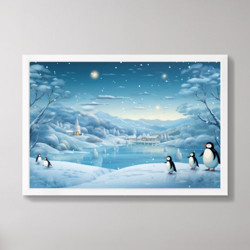 Framed Poster Art Snowy Scene