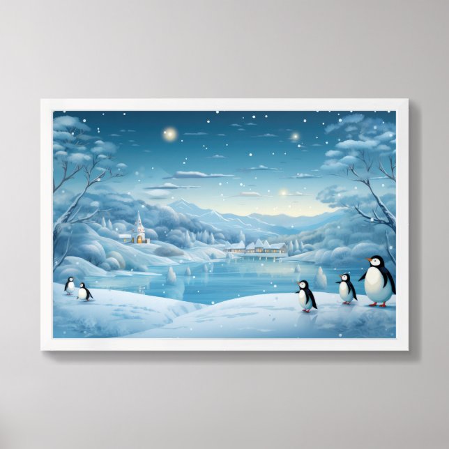 Framed Poster Art Snowy Scene (Framed Front)