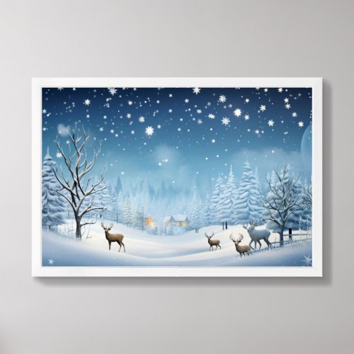 Framed Poster Art Snowy Scene