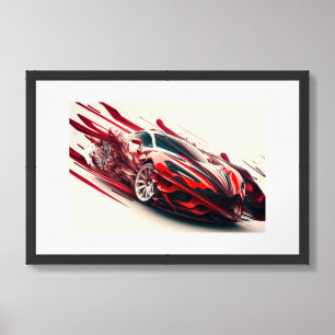 Framed Poster Sports Car