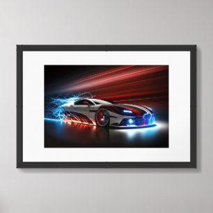 Framed Poster Sports Car