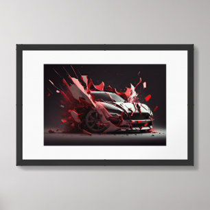 Framed Poster Sports Car
