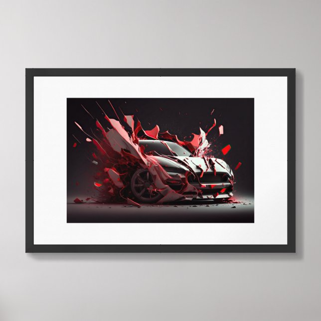 Framed Poster Sports Car (Framed Front)