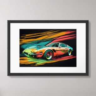 Framed Poster Sports Car