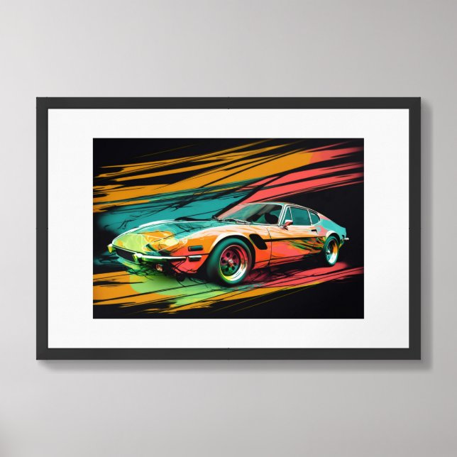 Framed Poster Sports Car (Framed Front)