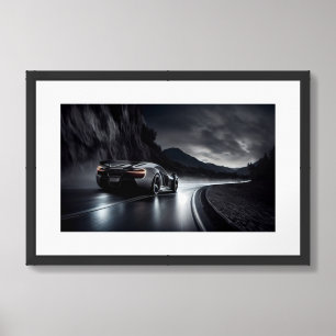 Framed Poster Sports Car