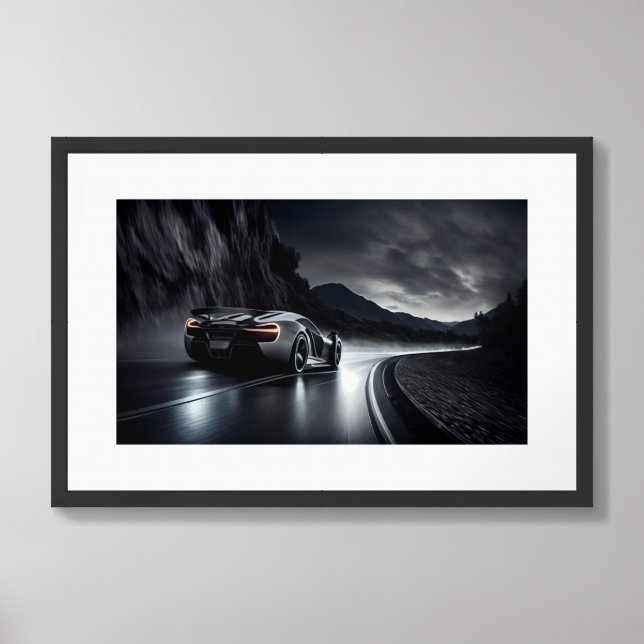 Framed Poster Sports Car (Framed Front)