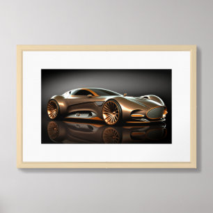Framed Poster Sports Car