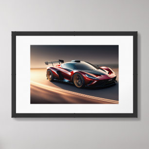 Framed Poster Sports Car