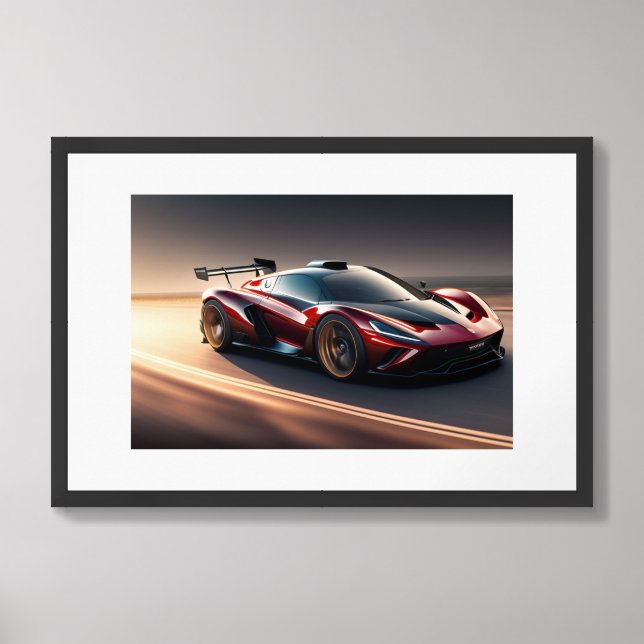 Framed Poster Sports Car (Framed Front)