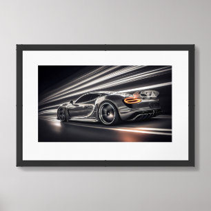 Framed Poster Sports Car