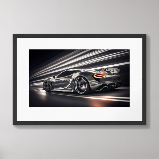 Framed Poster Sports Car (Framed Front)