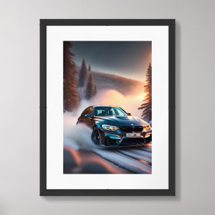 Framed Poster Sports Car