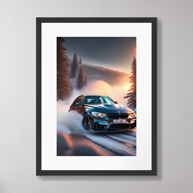 Framed Poster Sports Car (Framed Front)