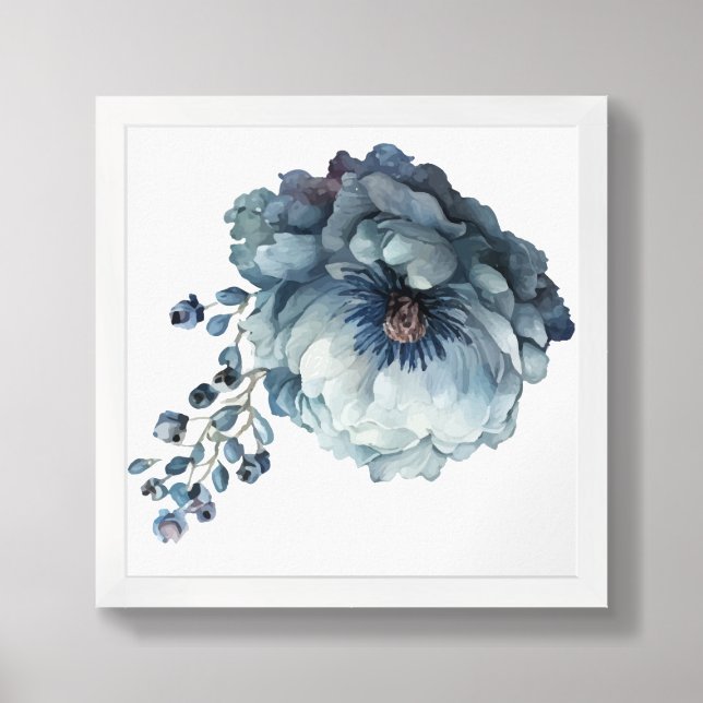 Framed Poster-Watercolor Flower Framed Art (Framed Front)