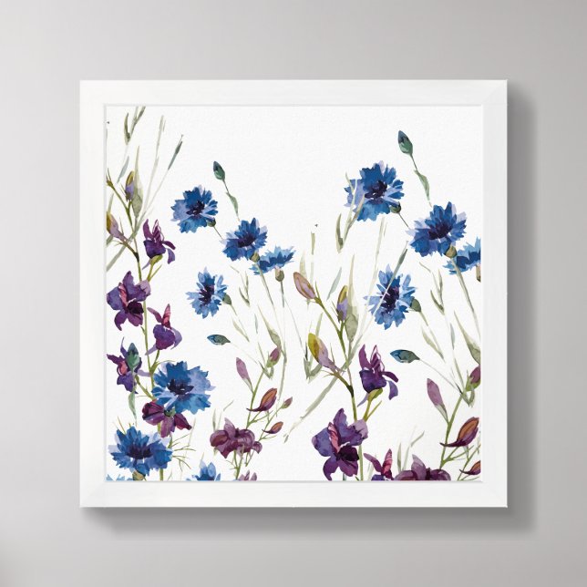 Framed Poster-Watercolor Wildflowers Art (Framed Front)