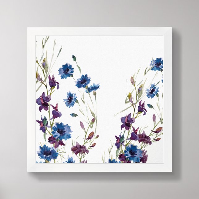 Framed Poster-Watercolor Wildflowers Art (Framed Front)