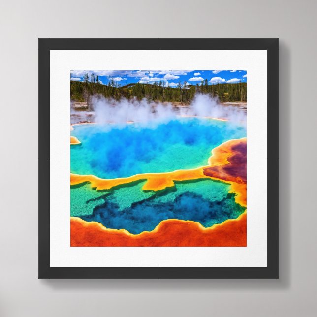 Framed Poster-Yellowstone Hot Pot Framed Art (Framed Front)
