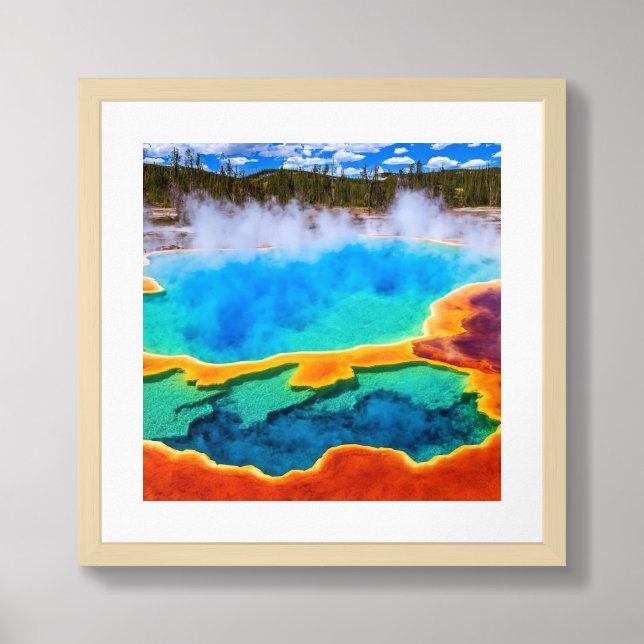 Framed Poster-Yellowstone Hot Pot Framed Art (Framed Front)