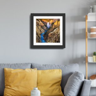 Framed Poster-Yellowstone Waterfall Art