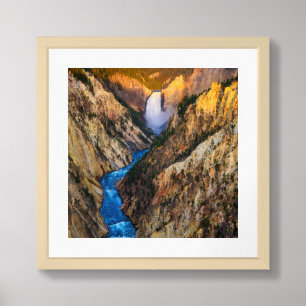 Framed Poster-Yellowstone Waterfall Art