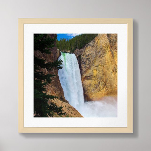 Framed Poster-Yellowstone Waterfall Framed Art (Framed Front)