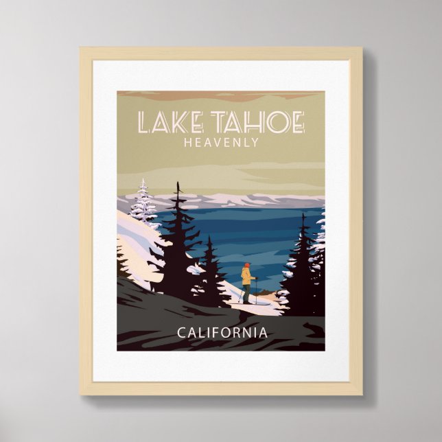Framed Print Ski Lake Tahoe (Framed Front)