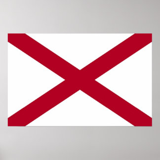 Framed print with Flag of Alabama, U.S.A.