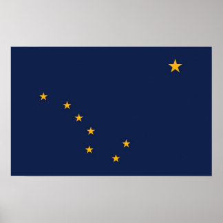 Framed print with Flag of Alaska, U.S.A.