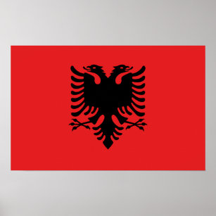 Framed print with Flag of Albania