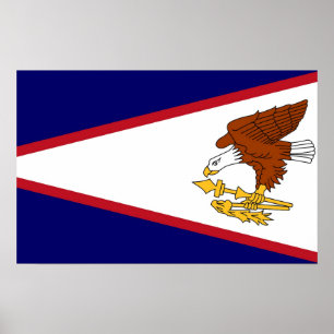 Framed print with Flag of American Samoa, U.S.A.