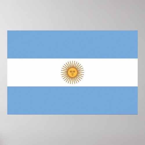 Framed print with Flag of Argentina