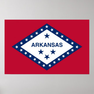 Framed print with Flag of Arkansas, U.S.A.