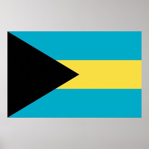 Framed print with Flag of Bahamas