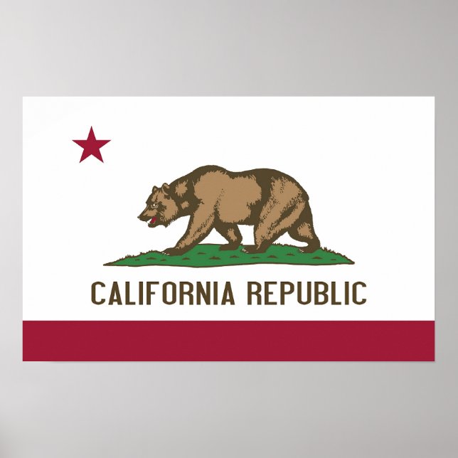 Framed print with Flag of California, U.S.A. (Front)